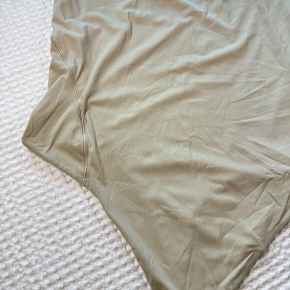 Lululemon Wundermost One-Shoulder Bodysuit Long Sleeve Nulu Thong Beige Large - Picture 4 of 7